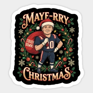 Drake Maye-RRY christmas Patriots, Funny Drake-Maye new england lovers, Patriots football fans Sticker